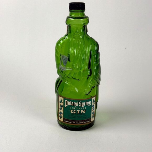 Vintage Poland Spring Distilled Gin Moses Bottle Emerald Green Glass 4/5 Quart U - Picture 1 of 8